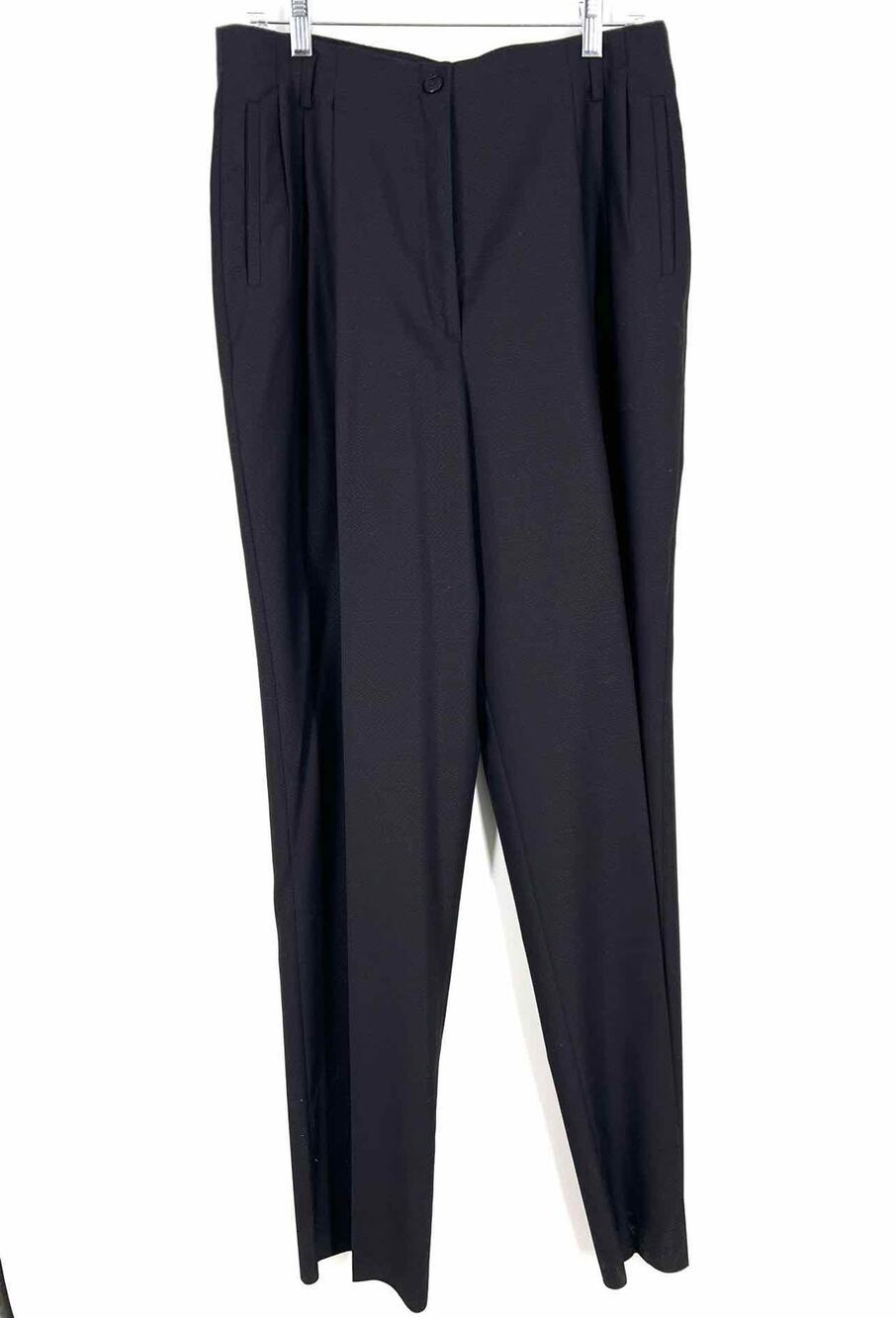 Zanella Size 12 Black Pleated Wool NEW Designer Pants